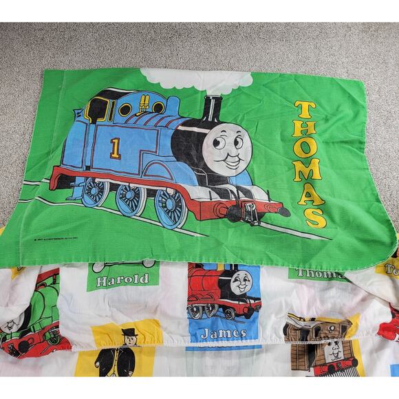 VINTAGE Thomas The Train Twin Fitted Sheet & Pillowcase Kids Home Beddings 1992 - Picture 11 of 11